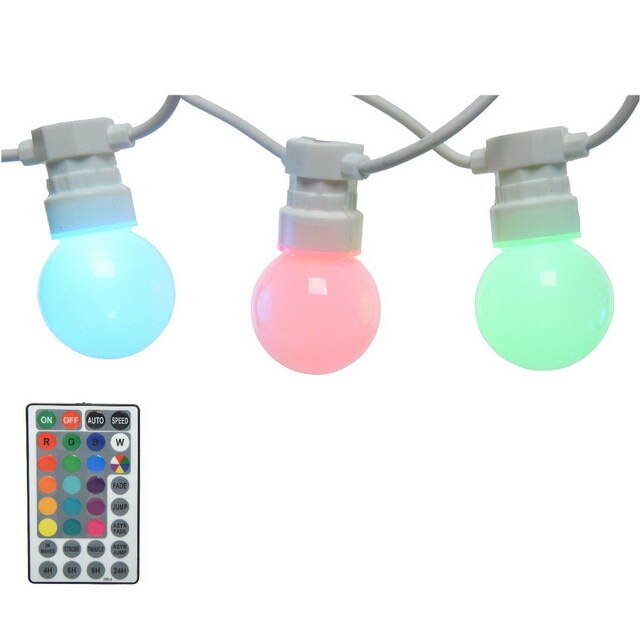 Гирлянда из лампочек Lollifray, 20 ламп c разноцветными RGB LED, 9.5 м, белый ПВХ, пульт управления, таймер, соединяемая, IP44 Kaemingk