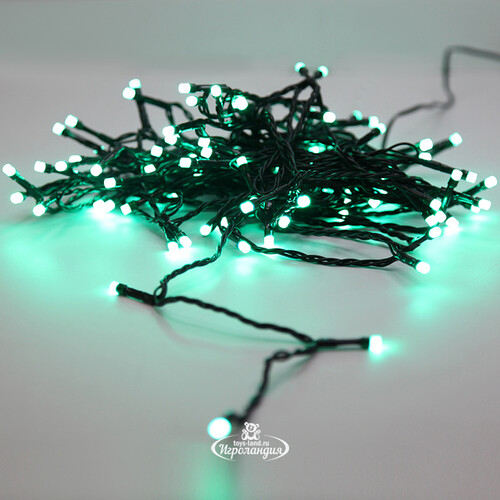Светодиодная гирлянда нить Lumineo Dancing Lights 9.9 м, 100 теплых белых/разноцветных LED ламп, зеленый ПВХ, управление с телефона, диммер, IP44 Kaemingk