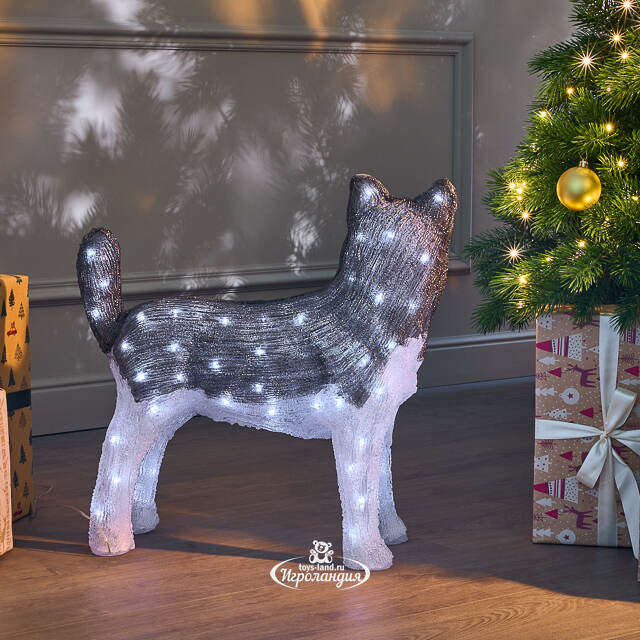 Акриловая фигура Хаски 49 см, 80 LED ламп, IP44 Kaemingk