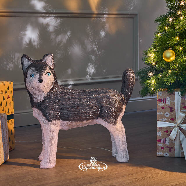 Акриловая фигура Хаски 49 см, 80 LED ламп, IP44 Kaemingk