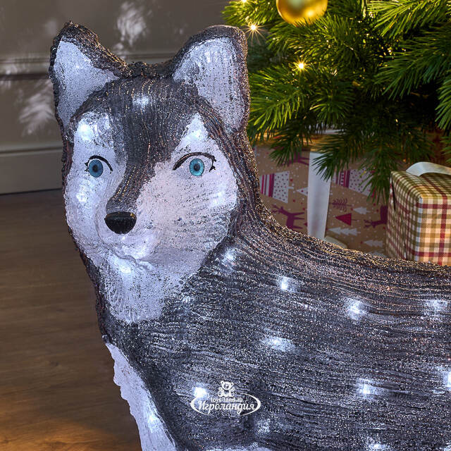 Акриловая фигура Хаски 49 см, 80 LED ламп, IP44 Kaemingk