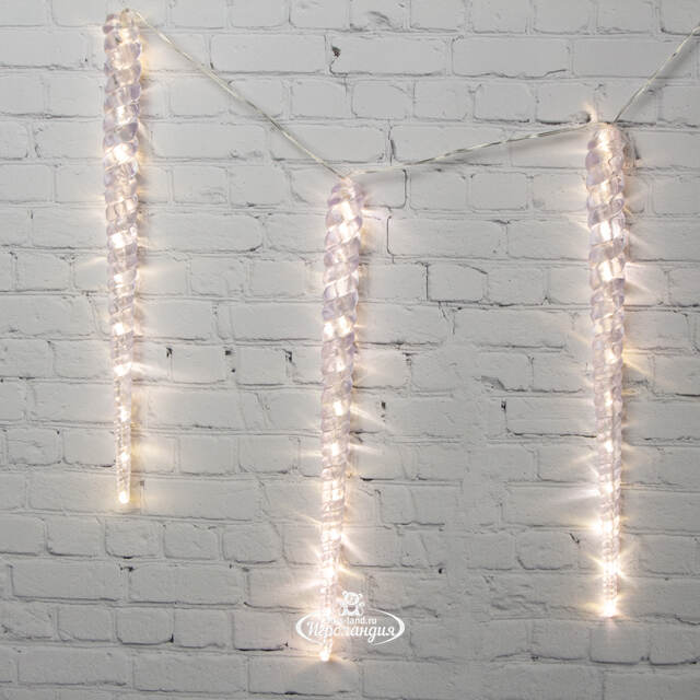 Светодиодные Сосульки Арктика 3*40 см, теплое белое свечение, IP44 Kaemingk