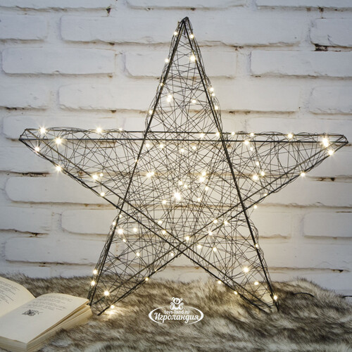 Светящаяся звезда Gold Coast - Star 60 см, 80 теплых белых Big&Bright LED ламп, IP44 Kaemingk