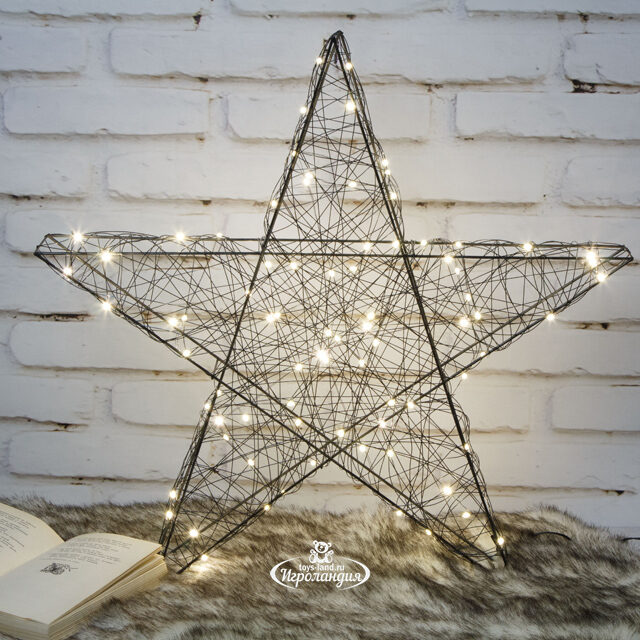 Светящаяся звезда Gold Coast - Star 60 см, 80 теплых белых Big&Bright LED ламп, IP44 Kaemingk