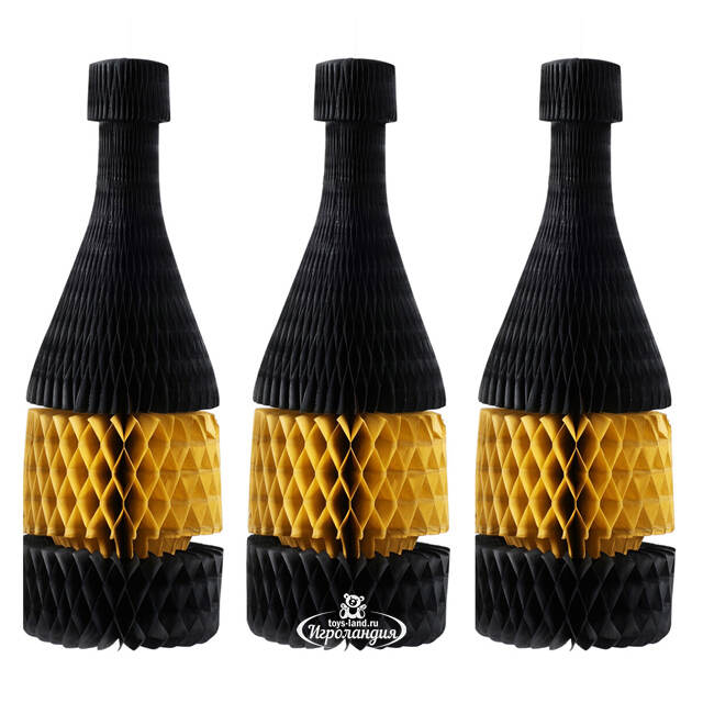 Набор украшений из бумаги Champagne Bottle 27*10 см, 3 шт Koopman