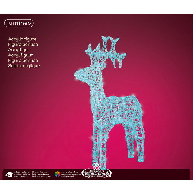 Светящийся олень Wonder Deer 88 см, 80 разноцветных RGB LED ламп, IP44 Kaemingk
