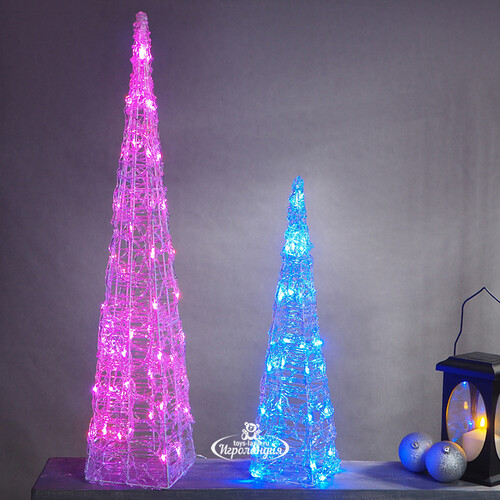 Светящаяся фигура Елка Cone Light 90 см, 50 разноцветных RGB LED ламп, IP44 Kaemingk