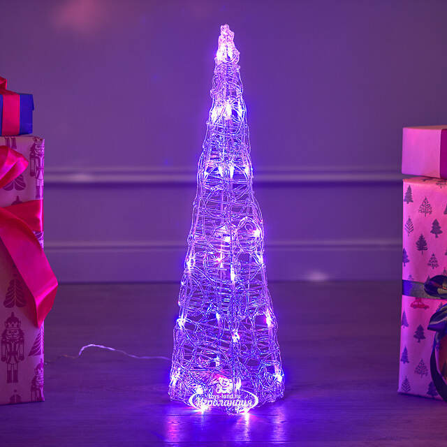 Светящаяся фигура Елка Cone Light 60 см, 30 разноцветных RGB LED ламп, IP44 Kaemingk