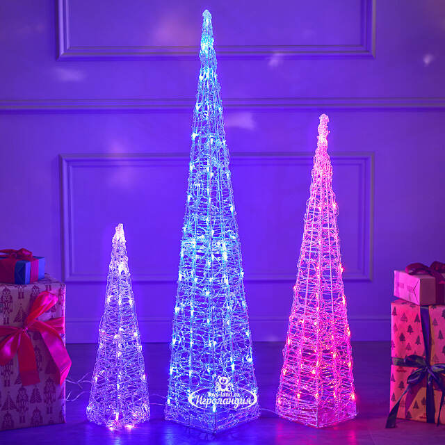 Светящаяся фигура Елка Cone Light 60 см, 30 разноцветных RGB LED ламп, IP44 Kaemingk