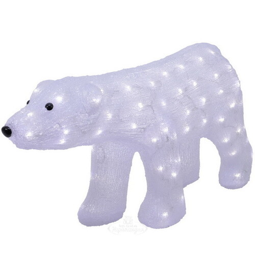 Светодиодная фигура Медведь Боб - Полярный житель 81 см, 100 теплых/холодных белых LED ламп, IP44 Kaemingk