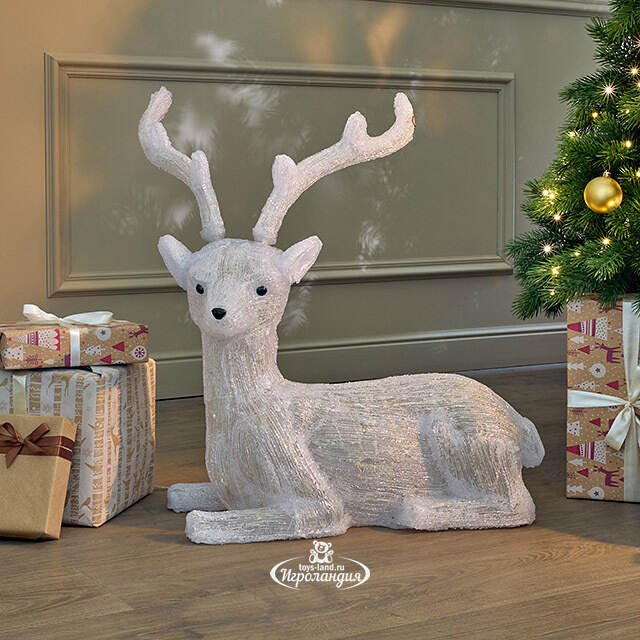 Светодиодный олень Стэнли на отдыхе 64 см, 100 теплых/холодных белых LED ламп, IP44 Kaemingk