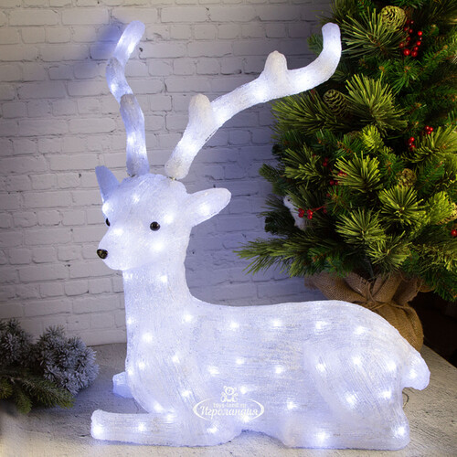 Светодиодный олень Стэнли на отдыхе 64 см, 100 теплых/холодных белых LED ламп, IP44 Kaemingk