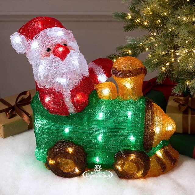 Светящаяся фигура Санта Клаус - Christmas Train 39 см, 50 LED ламп, IP44 Kaemingk