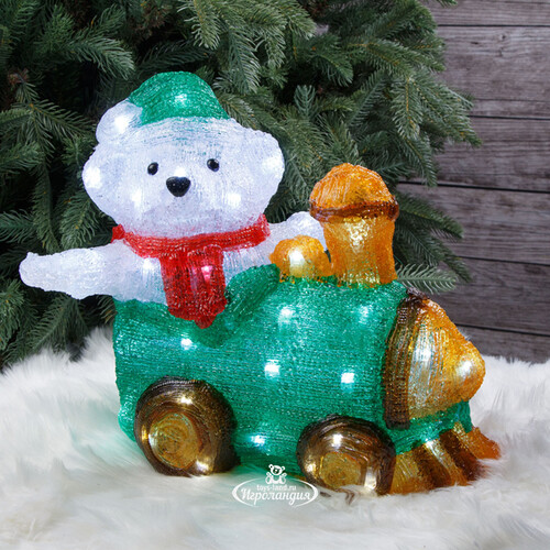 Светящаяся фигура Медведь Вернер - Christmas Train 36 см, 50 LED ламп, IP44 Kaemingk