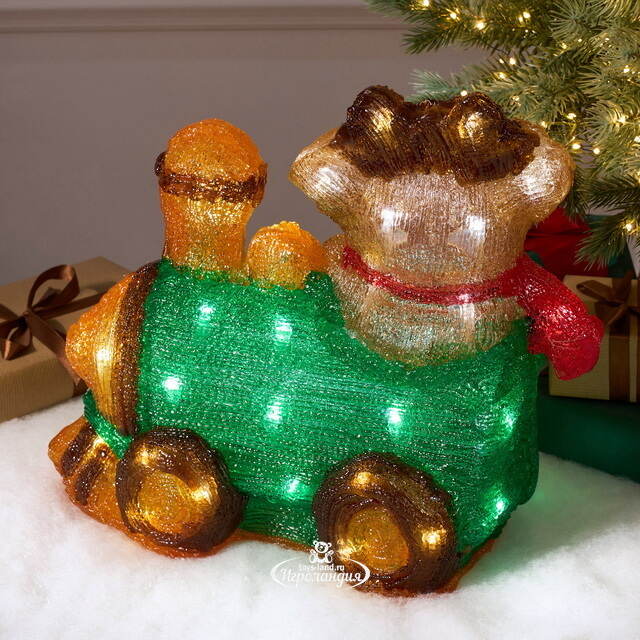 Светящаяся фигура Олень Рудольф - Christmas Train 37 см, 50 LED ламп, IP44 Kaemingk