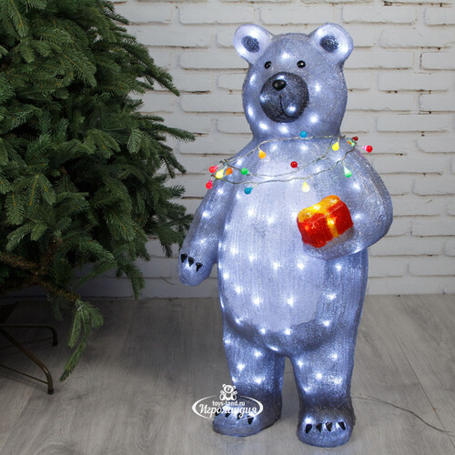 Светодиодная фигура Медведь Бадди - Christmas is coming 89 см, 150 LED ламп с мерцанием, IP44 Kaemingk