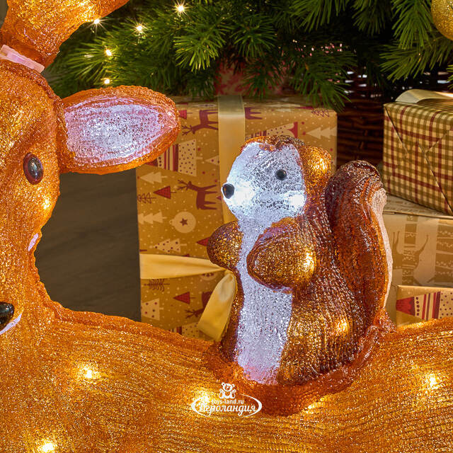 Светодиодная фигура Лесные Друзья 66 см, 140 холодных белых LED ламп, таймер, IP44 Kaemingk