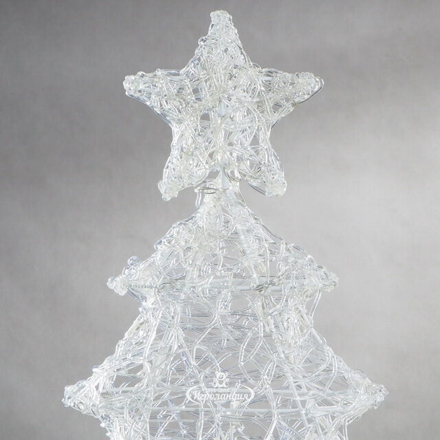 Светящаяся фигура Елка Christmas Lace 74 см, 70 холодных белых LED ламп с мерцанием, IP44 Kaemingk