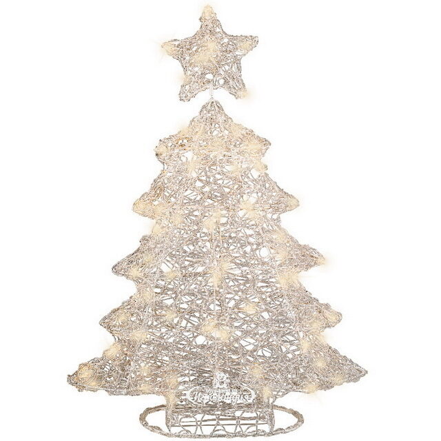 Светящаяся фигура Елка Christmas Lace 74 см, 70 теплых белых LED ламп с мерцанием, IP44 Kaemingk