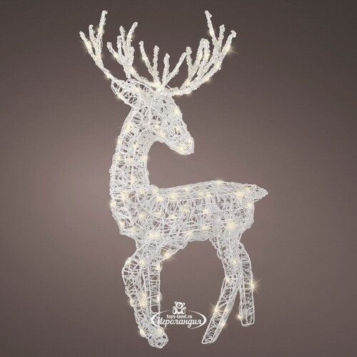 Светящийся олень Гастон 94 см, 100 теплых белых LED ламп с мерцанием, таймер, IP44 Kaemingk