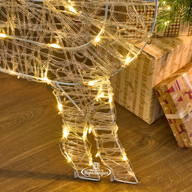 Светящаяся плоская фигура Олень Фостер 89 см, 60 теплых белых LED ламп с мерцанием, таймер, IP44 Kaemingk