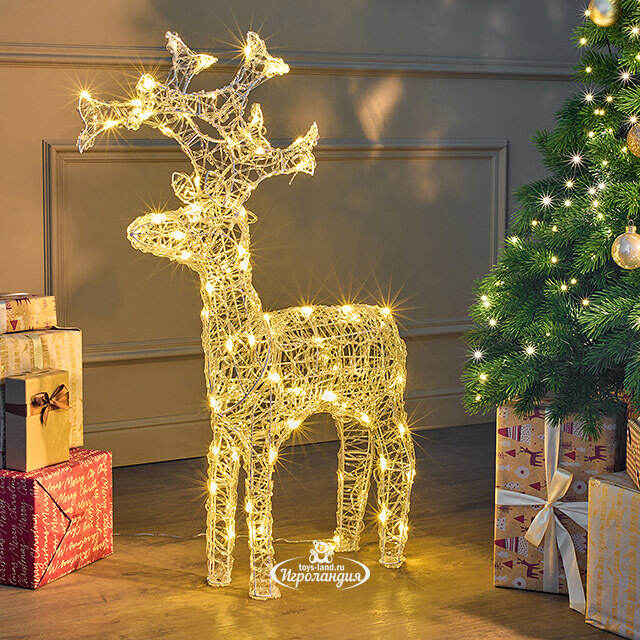 Светодиодный олень Бауэр 89 см, 80 теплых белых LED ламп, IP44 Kaemingk