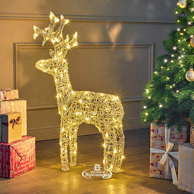 Светодиодный олень Бауэр 89 см, 80 теплых белых LED ламп, IP44 Kaemingk