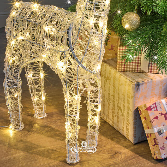 Светодиодный олень Бауэр 89 см, 80 теплых белых LED ламп, IP44 Kaemingk