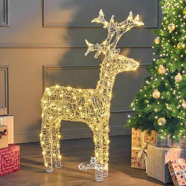 Светодиодный олень Бауэр 116 см, 120 теплых белых LED ламп, IP44 Kaemingk