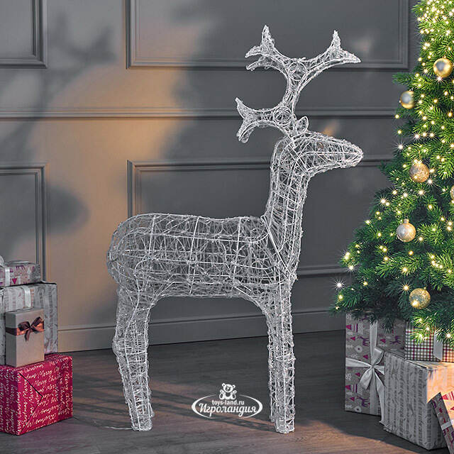 Светодиодный олень Бауэр 116 см, 120 теплых белых LED ламп, IP44 Kaemingk