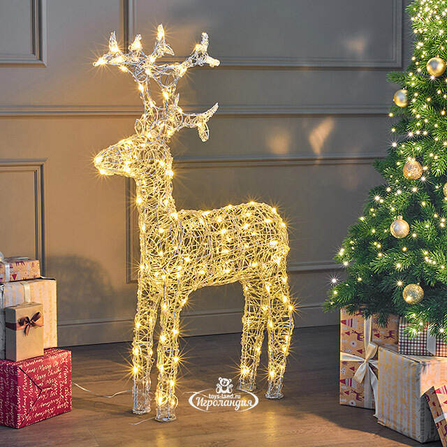 Светодиодный олень Бауэр 116 см, 120 теплых белых LED ламп, IP44 Kaemingk