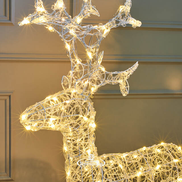 Светодиодный олень Бауэр 116 см, 120 теплых белых LED ламп, IP44 Kaemingk