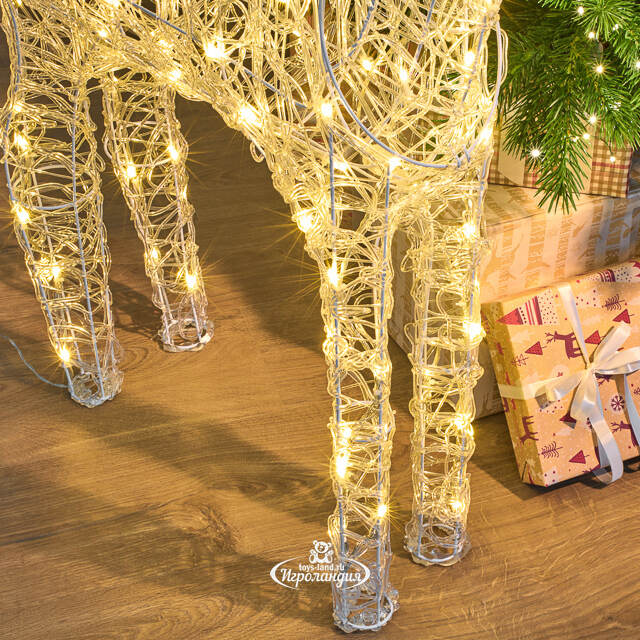 Светодиодный олень Бауэр 116 см, 120 теплых белых LED ламп, IP44 Kaemingk