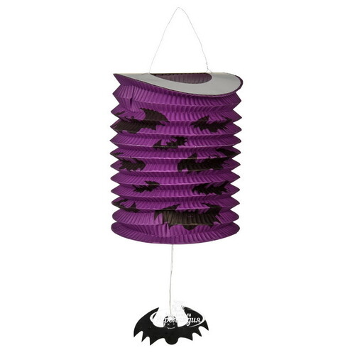 Подвесное украшение Хэллоуин - Бумажный Фонарик с летучей мышкой 25*15 см Koopman