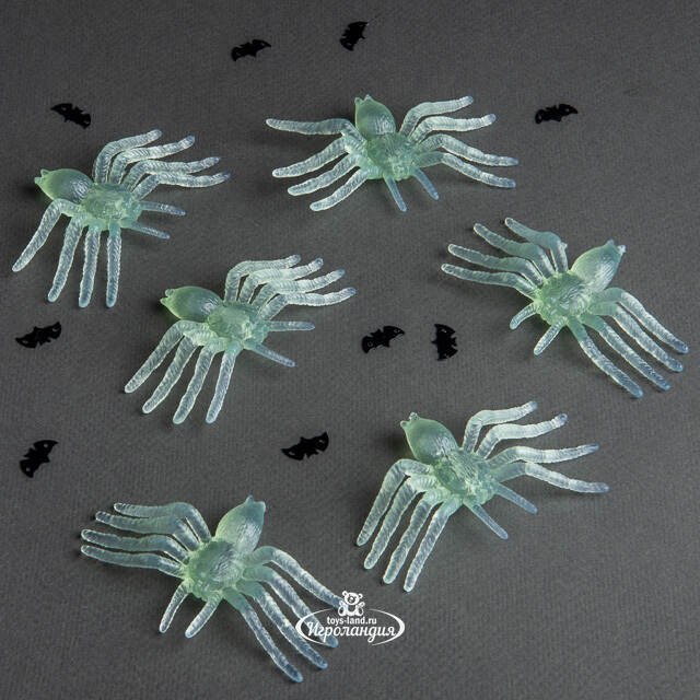 Набор светящихся фигурок Пауки - Happy Halloween 18*14 см, 6 шт Koopman