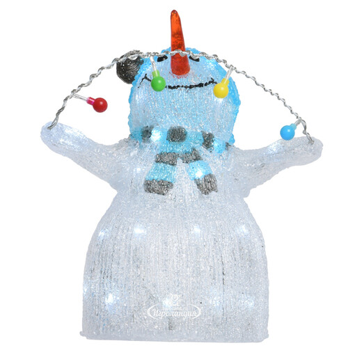 Светящаяся фигура Снеговик с гирляндой 33 см, 40 LED ламп, IP44 Kaemingk