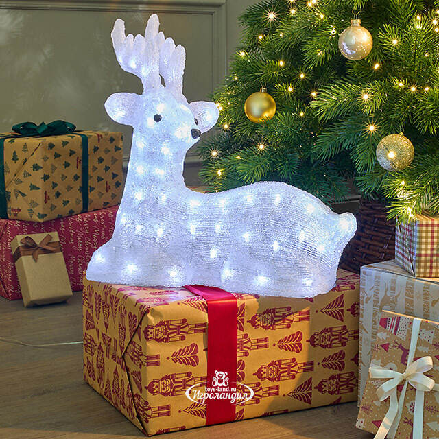 Светодиодный олень Милашка 45 см, 80 LED ламп, IP44 Kaemingk