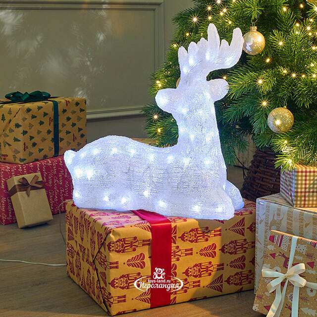 Светодиодный олень Милашка 45 см, 80 LED ламп, IP44 Kaemingk