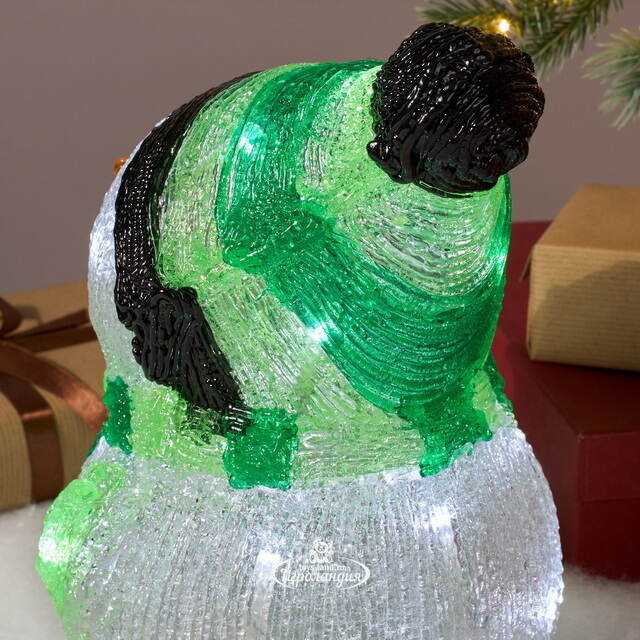Светящаяся фигура Снеговик Frosty Green 24 см, 20 LED ламп, на батарейках, IP44 Kaemingk