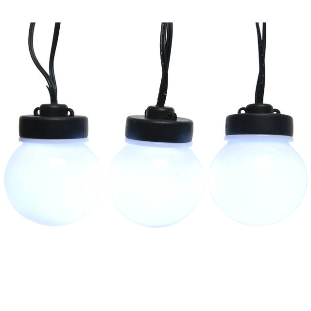 Гирлянда из лампочек Мона 20 ламп, холодные белые LED, 9.5 м, черный ПВХ, IP44 Kaemingk