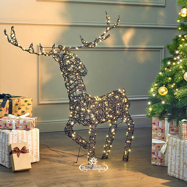 Светящийся олень Гэвин 99 см, 300 теплых белых LED ламп, IP44 Kaemingk