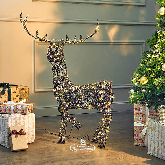 Светящийся олень Гэвин 99 см, 300 теплых белых LED ламп, IP44 Kaemingk