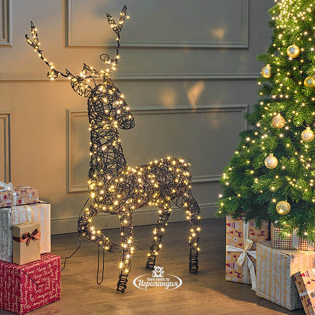 Светящийся олень Гэвин 124 см, 360 теплых белых LED ламп, IP44 Kaemingk