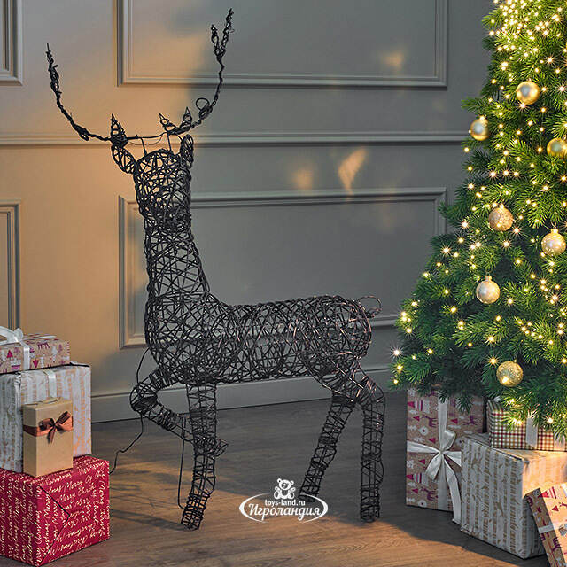 Светящийся олень Гэвин 124 см, 360 теплых белых LED ламп, IP44 Kaemingk