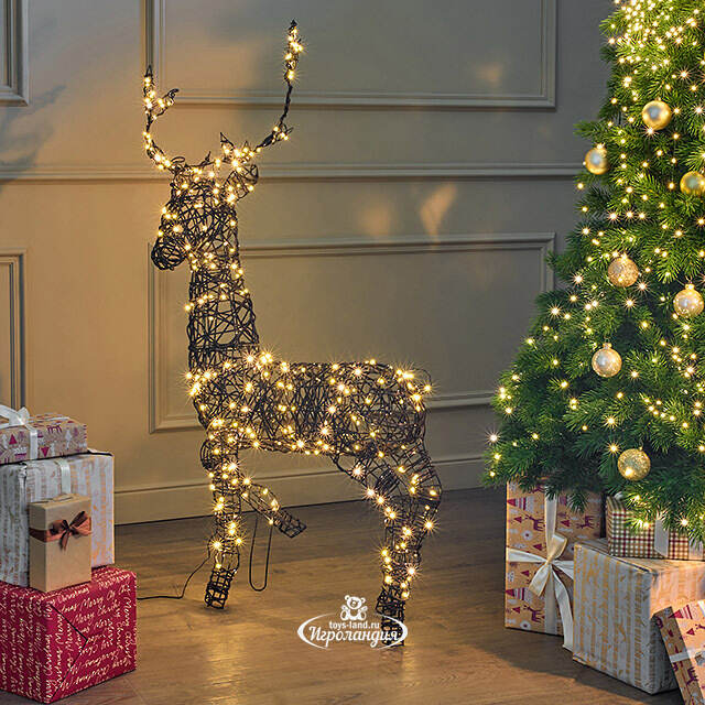 Светящийся олень Гэвин 124 см, 360 теплых белых LED ламп, IP44 Kaemingk