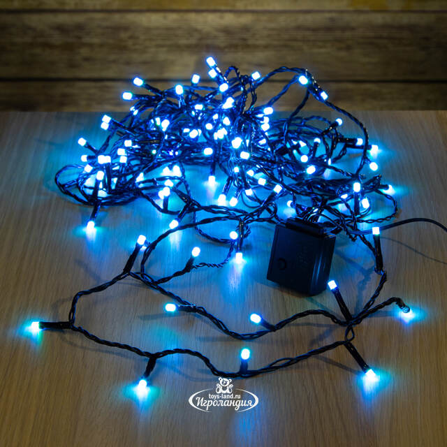 Светодиодная гирлянда нить Объемная 18 м 240 разноцветных RGB LED ламп, черный ПВХ, IP44 Kaemingk