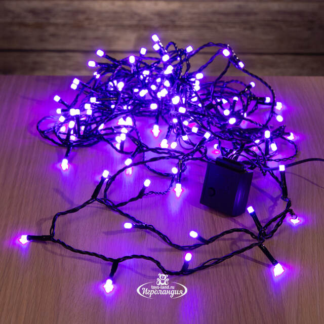 Светодиодная гирлянда нить Объемная 18 м 240 разноцветных RGB LED ламп, черный ПВХ, IP44 Kaemingk