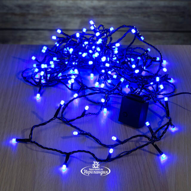 Светодиодная гирлянда нить Объемная 18 м 240 разноцветных RGB LED ламп, черный ПВХ, IP44 Kaemingk