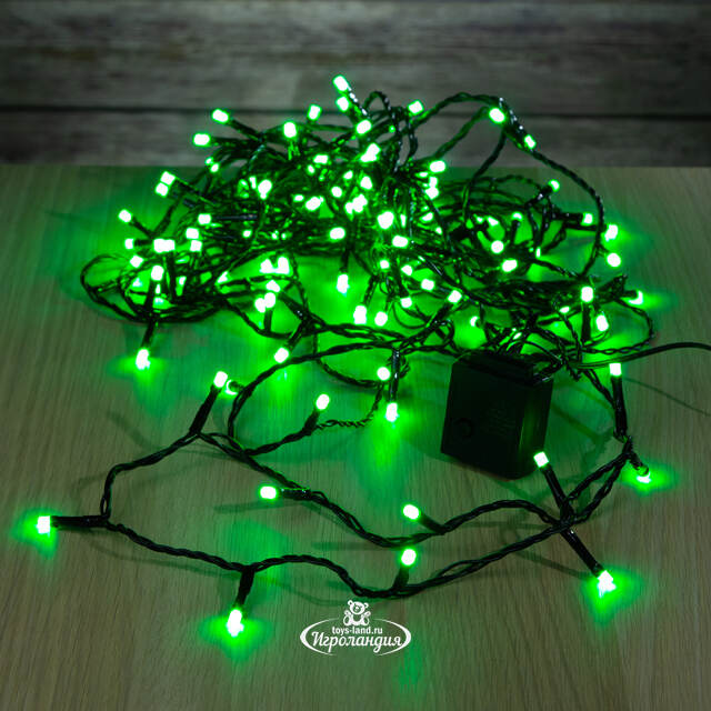 Светодиодная гирлянда нить Объемная, 9 м, 120 разноцветных RGB LED, черный ПВХ, таймер, IP44 Kaemingk