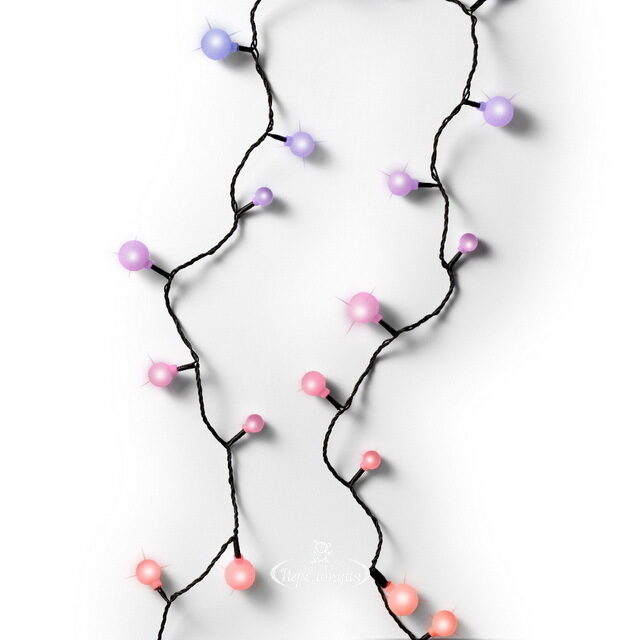 Светодиодная гирлянда Вишенки 9 м, 120 RGB разноцветных LED, черный ПВХ, IP44 Kaemingk